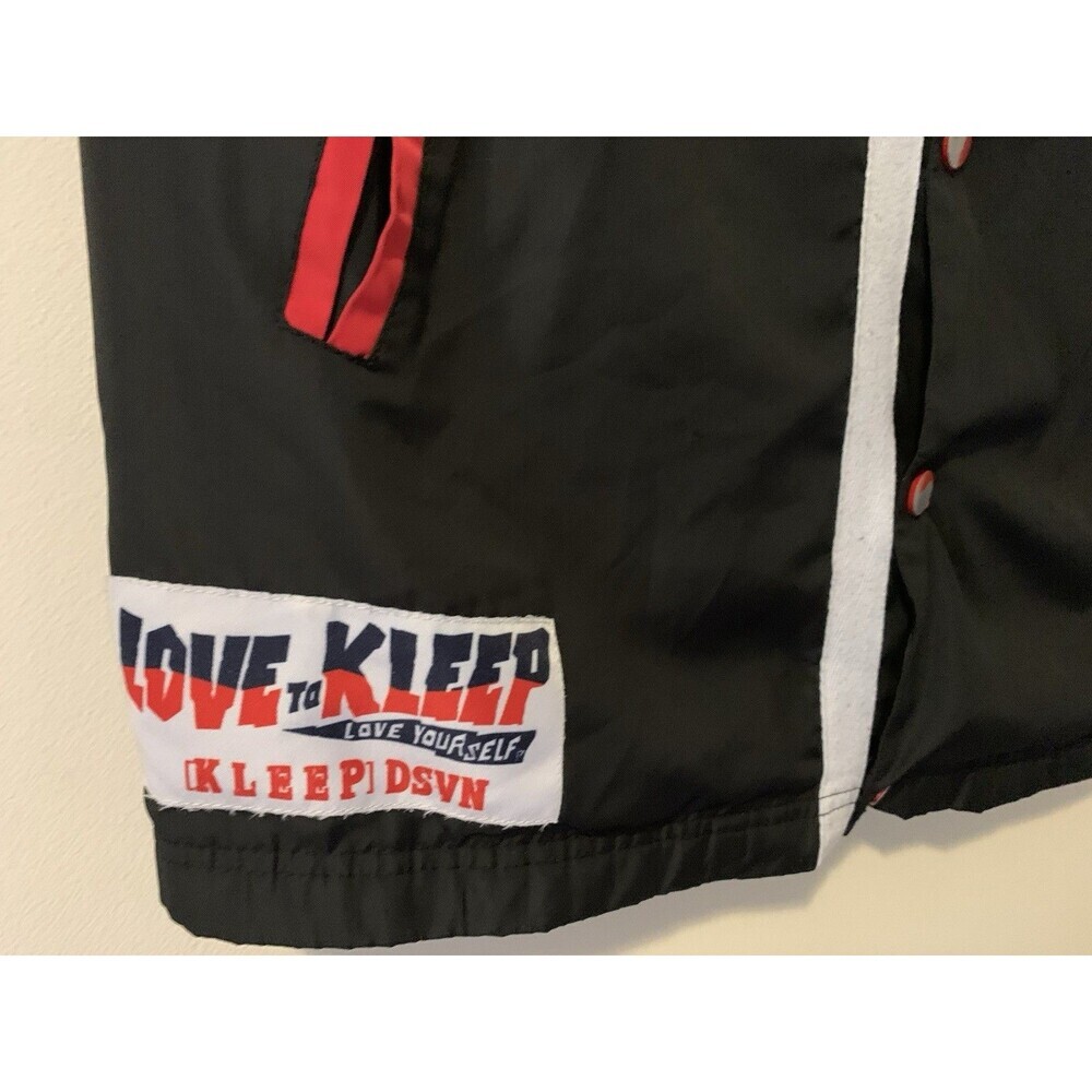 KLEEP PHRESH Mesh Lined Snap Up Short Sleeve Pocketed Polyester Shacket L BLACK - Picture 5 of 16